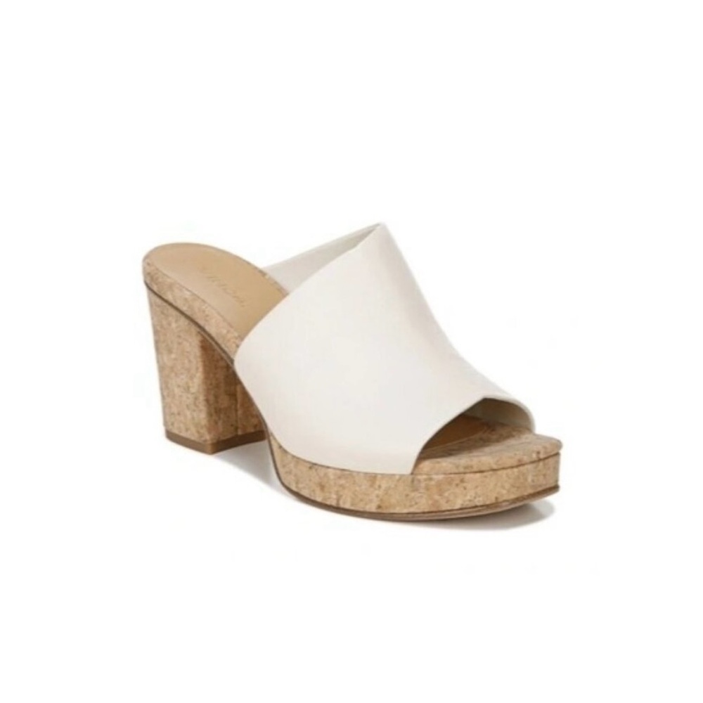 Vince Wyatt Chunky Leather Cork Platform Resortwear Luxury Boho Coastal Heels 10